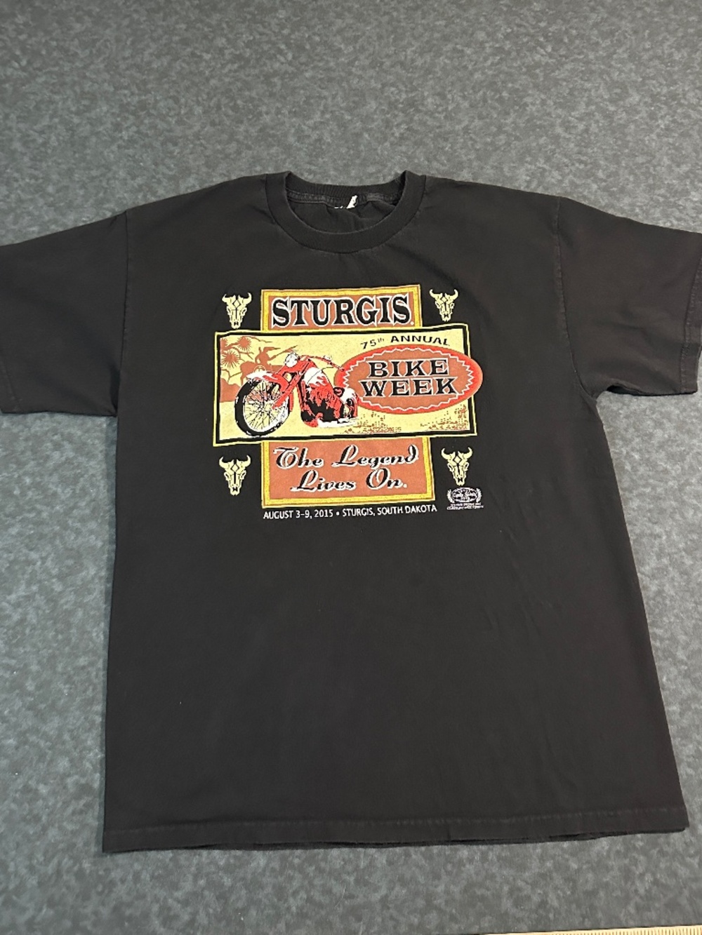 Sturgis 75th Annual 2015 Bike Week T Shirt Black